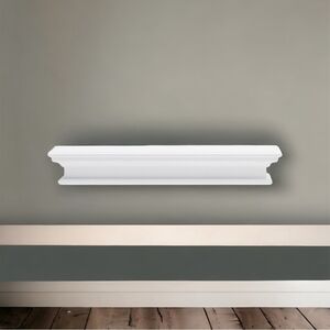NIB HOME Decorative Modern Floating Wall SHELF Long White Wall Mounted SHELF